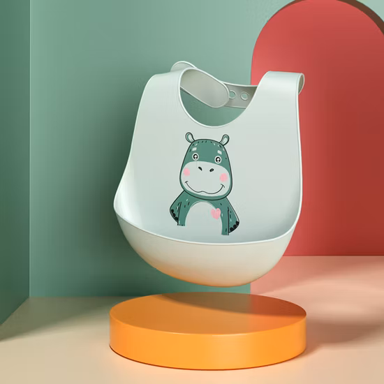 カスタムロゴ昇華防水素材ベビーシリコーンよだれかけ